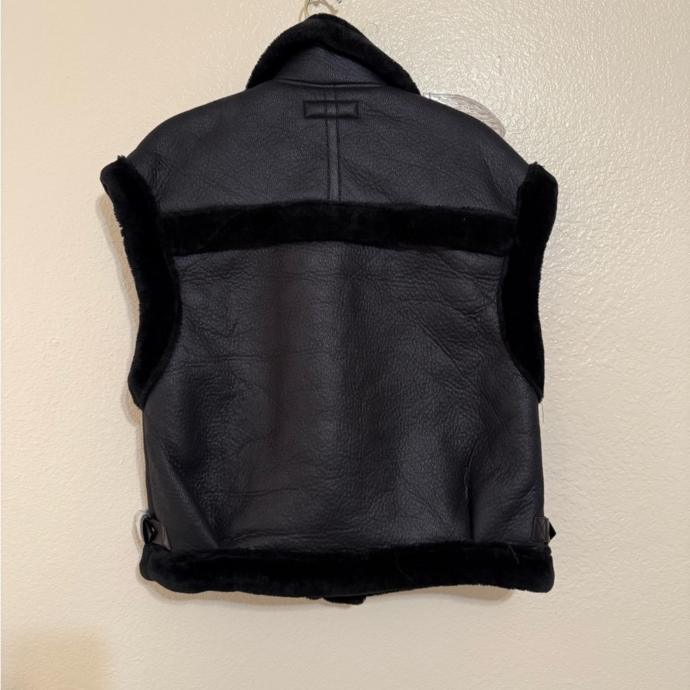 NEW BLANK NYC Black Sherpa Moto Vest retail $175 - Picture 8 of 11